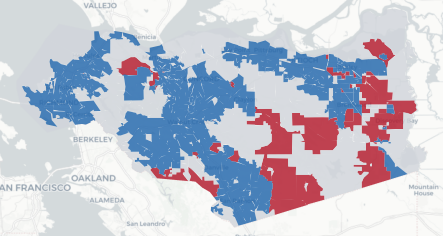 Contra Costa Prop 50 result map