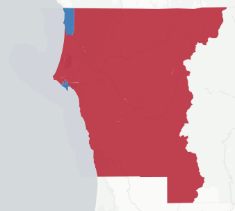 Del Norte Prop 50 result map