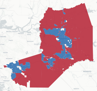 SD-5 Prop 50 result map
