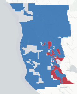Mendocino Prop 50 result map