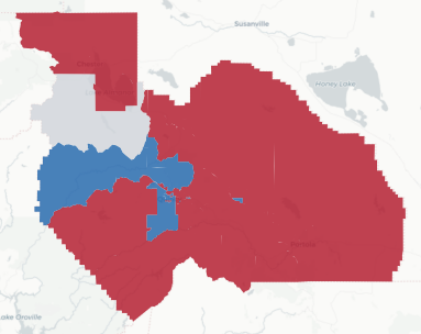 Plumas Prop 50 result map