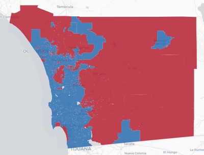 San Diego Prop 50 result map