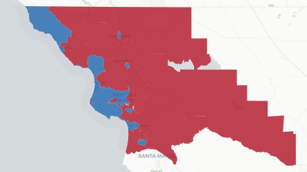 San Luis Obispo Prop 50 result map