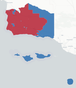 Santa Barbara Prop 50 result map