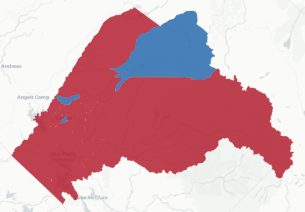 Tuolumne Prop 50 result map