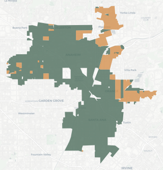 Congressional District 46 results map