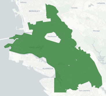 City of Oakland Measure C results map