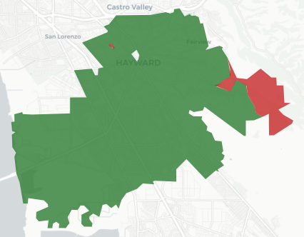 Hayward USD Measure G results map