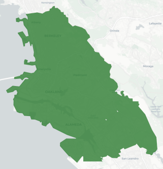 Peralta Community College District Measure A results map