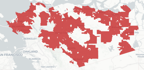 Contra Costa Community College District Measure G results map