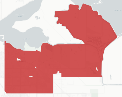 Oakley Union Elementary School District Measure J results map