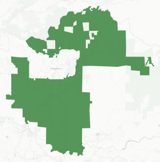Georgetown Divide Library Zone of Benefit Measure C results map