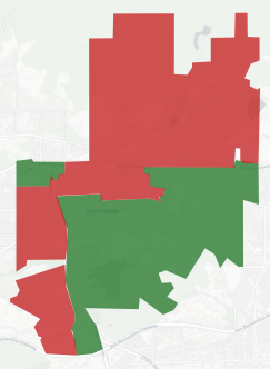 Bonita Unified School District Measure A results map