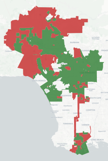 City of Los Angeles Measure TC results map