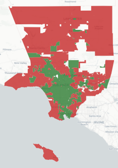 County of Los Angeles Measure ER results map