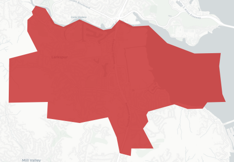Larkspur-Corte Madera School District Measure D results map