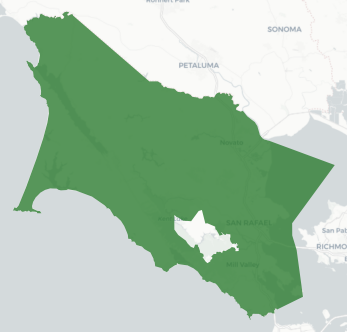 Sonoma-Marin Area Rail Transit District Measure B results map
