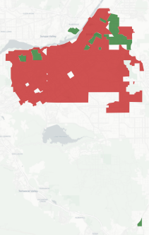 City of Riverside Measure Z results map
