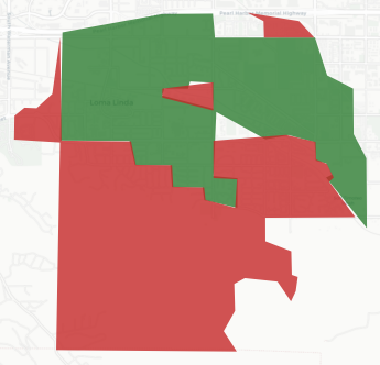 City of Loma Linda Measure X results map