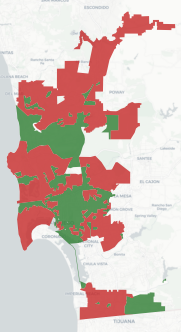 City of San Diego Measure A results map