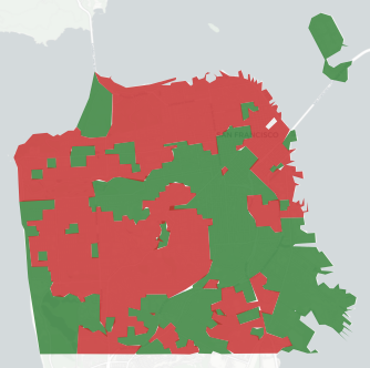 San Francisco City and County Measure D results map